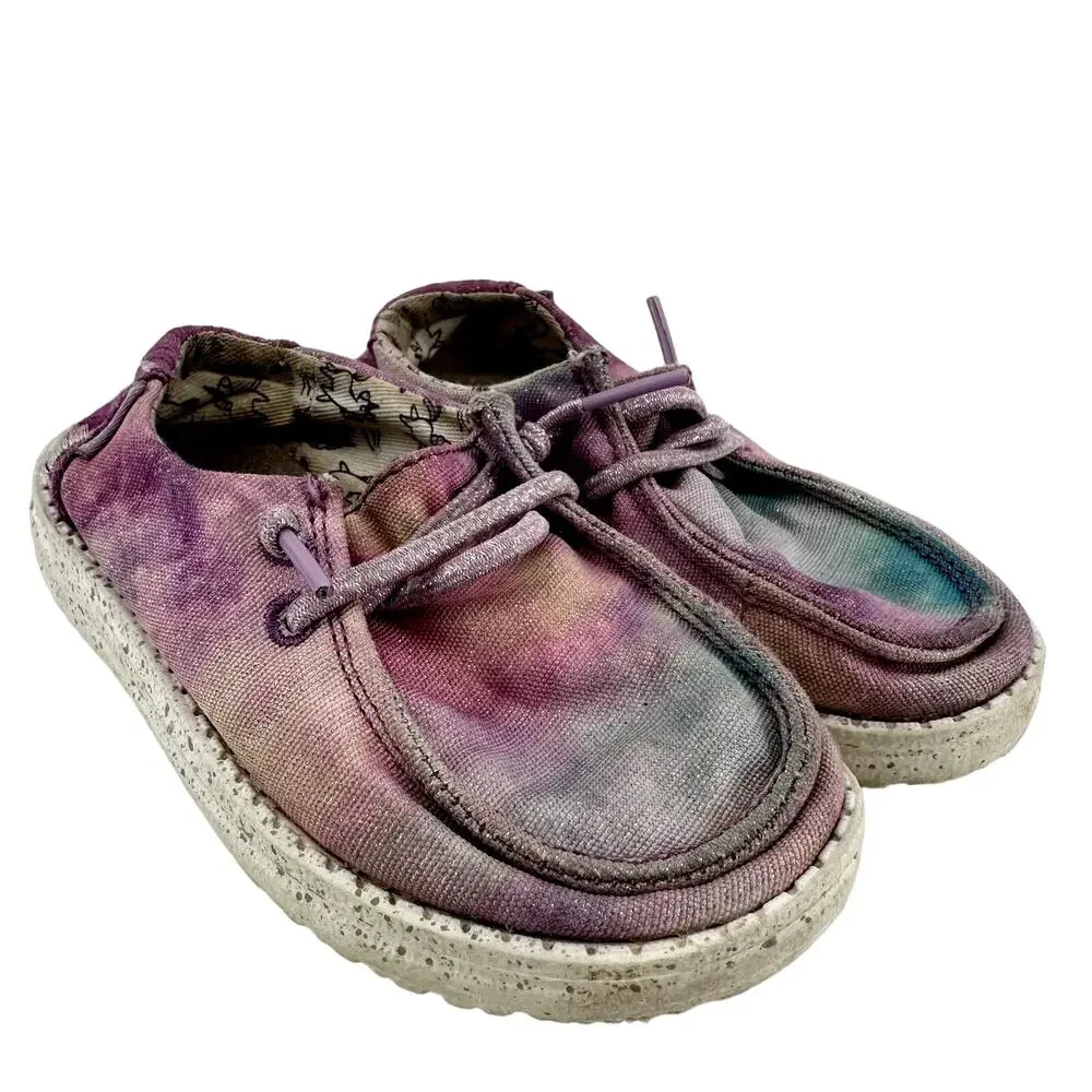 Hey Dude Wendy Dreamer Casual Moccasin Sneakers Lace Purple Pink Pastel K8